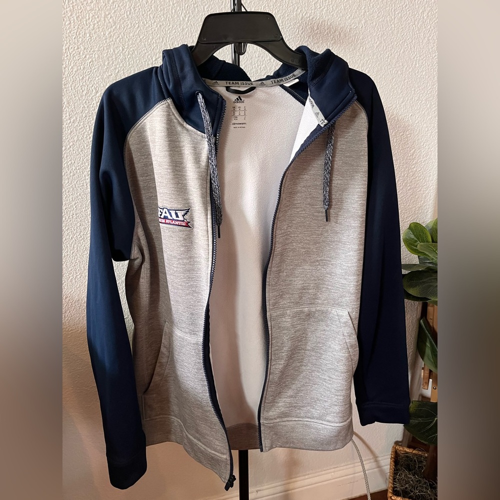 Adidas FAU Gray and Navy Zip-Up Hoodie